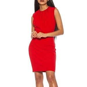 Alexia Admor Layla Crewneck Sleeveless Pleated Mini Sheath Dress